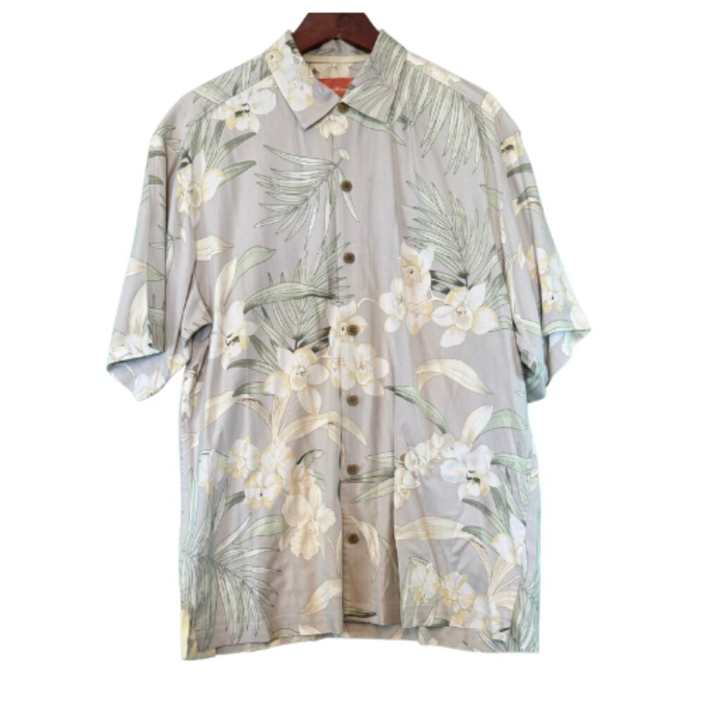 Tropical TOMMY BAHAMA Button Silk Shirt Size L